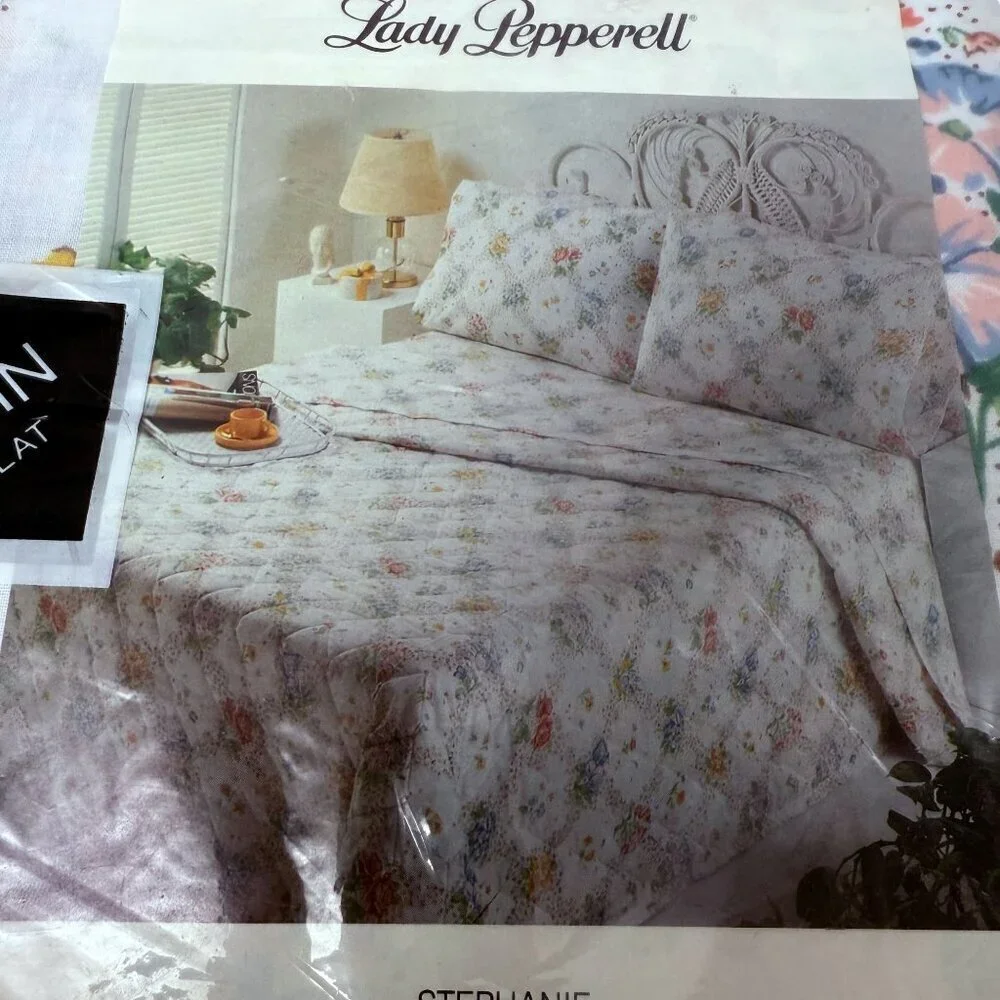 Lady Pepperell Sheet Twin Flat Stephanie Cottage Floral Cotton Blend New Vintage